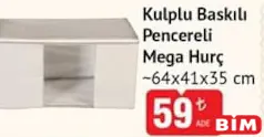 KULPLU BASKILI PENCERELİ MEGA HURÇ 64X41X35 CM